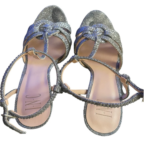 "Sparkling Silver Rhinestone Stiletto Heels by I.N.C: Elegance in Every Step" - Picture 3 of 5